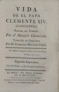 Vida de El Para Clemente XIV «€150.00»